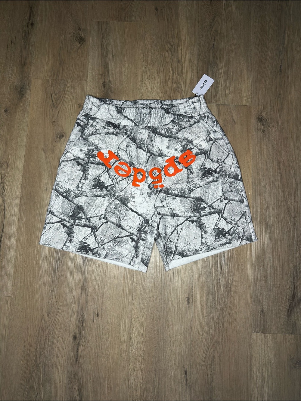 Sp5der RealTree OG Web V2 ‘White Camo’ Sweatshorts
